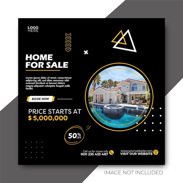 Real estate house property instagram post or square web banner template