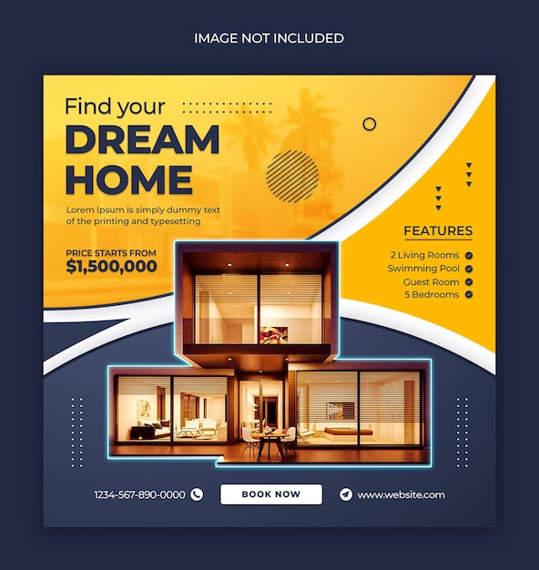 Real estate house property instagram post web banner or social media banner template