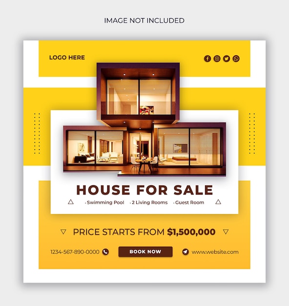 Real estate house property instagram post web banner or social media banner template