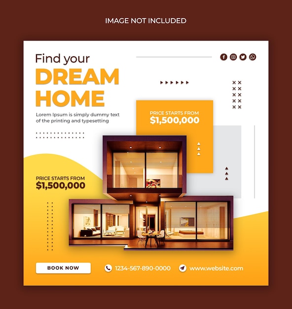 Real estate house property instagram post web banner or social media banner template