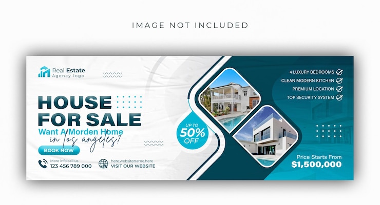 PSD real estate house property sale social media facebook cover banner template