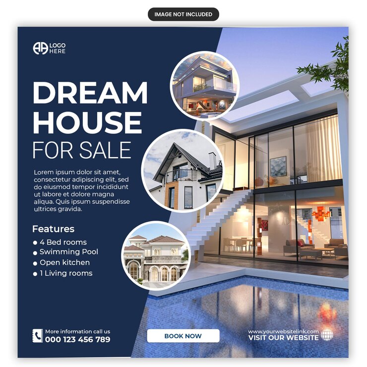 Real estate house property social media or instagram post template