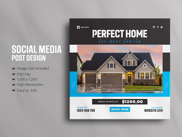 Real estate house property social media sale web banner for instagram story