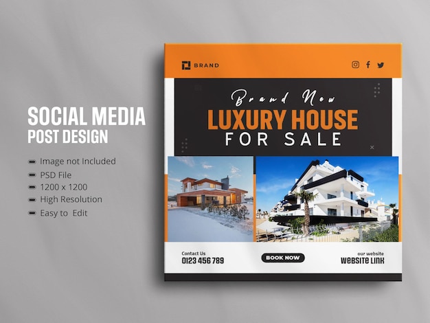 PSD real estate house property social media sale web banner for instagram story