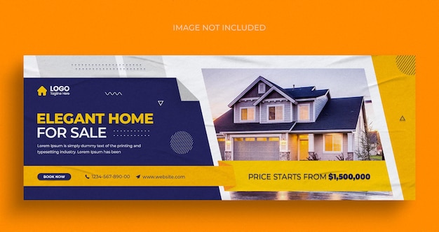 PSD real estate house property social media web banner flyer and facebook cover photo design template