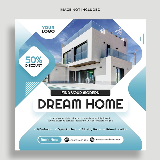 PSD real estate house property social media and web banner template