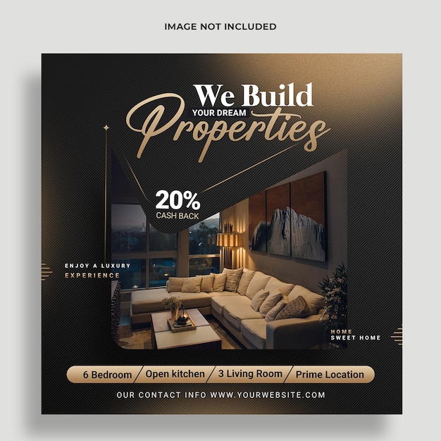 PSD real estate house property social media and web banner template