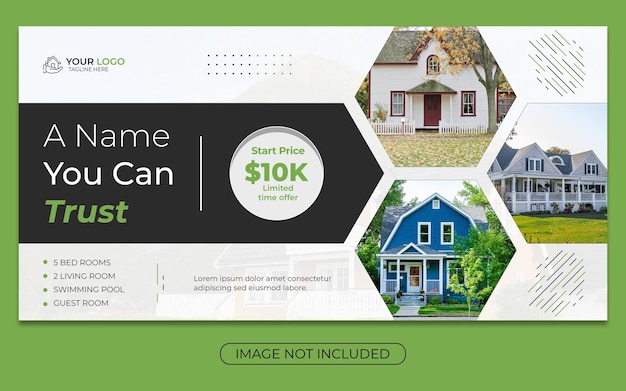 Real estate house property web banner template