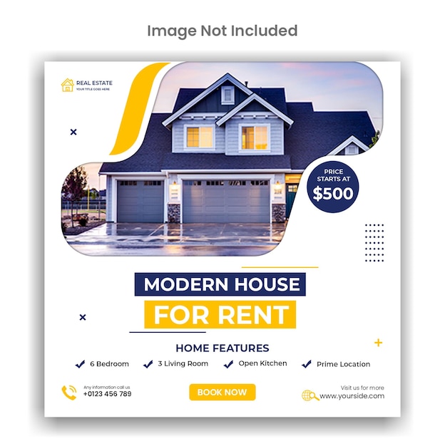 Real estate house rent social media or instagram post template