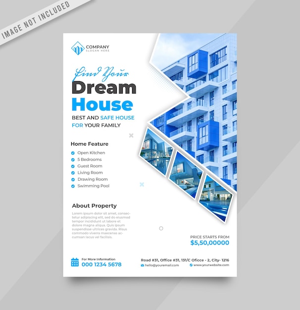 Real estate house sale flyer template