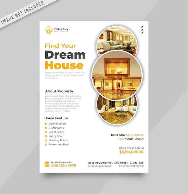 Real estate house sale flyer template