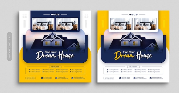 PSD real estate house sale social media banner or instagram post template