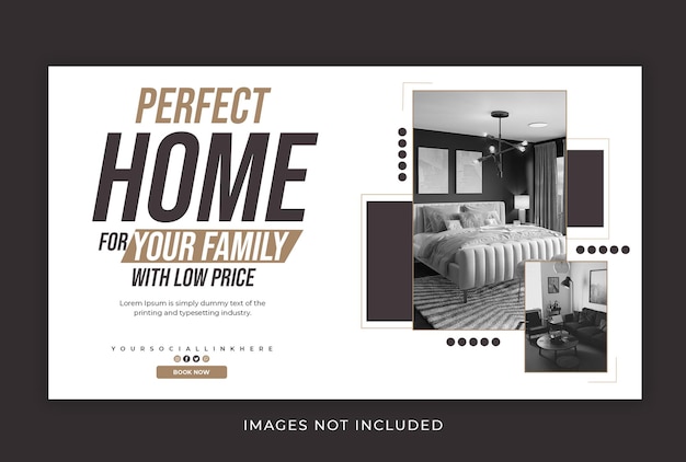 Real estate house for sell web banner social media post instagram template