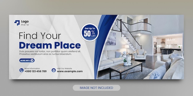 Real estate house social media facebook cover and web banner template