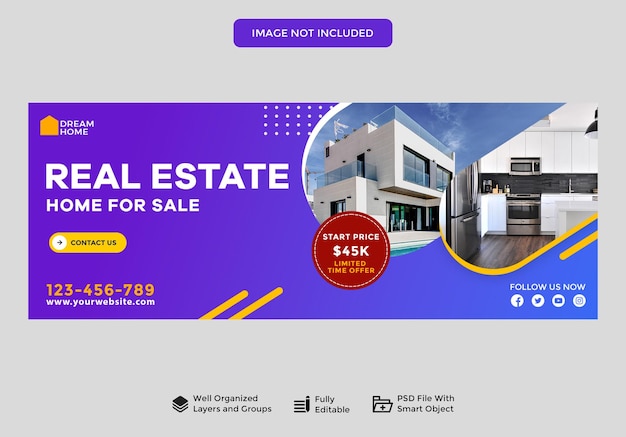 Real estate house social media post or square banner template