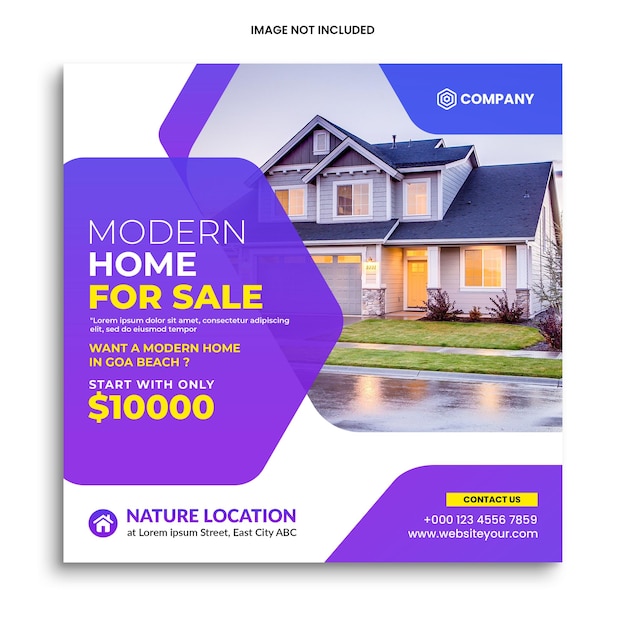 PSD real estate house special instagram post social media banner template