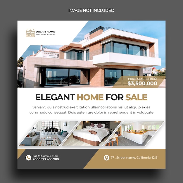 PSD real estate instagram post social media post template