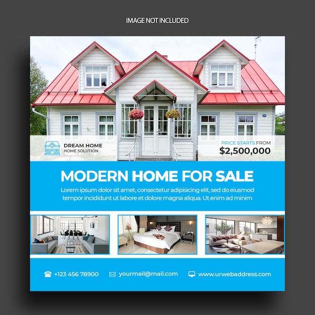 PSD real estate instagram post social media post template