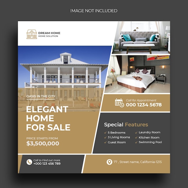 PSD real estate instagram post social media post template