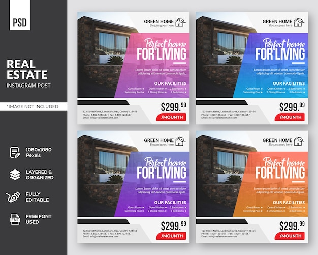 PSD real estate instagram post template