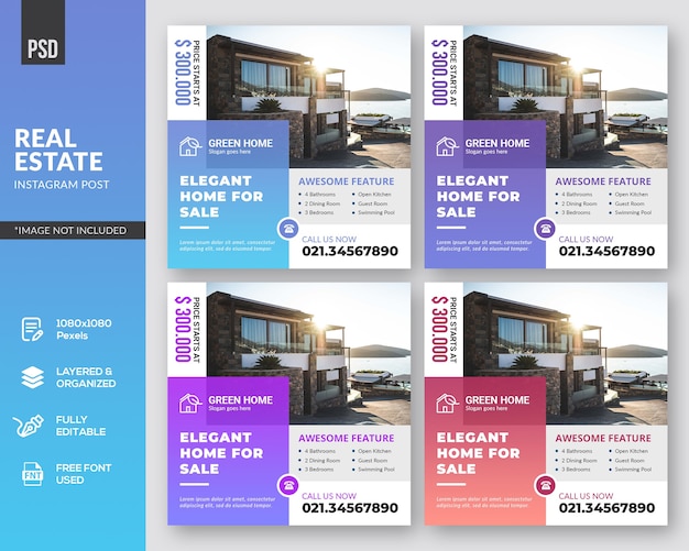 PSD real estate instagram post templates