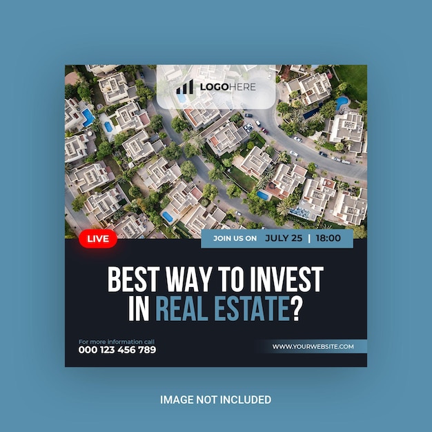 Real estate investment social media banner or post template