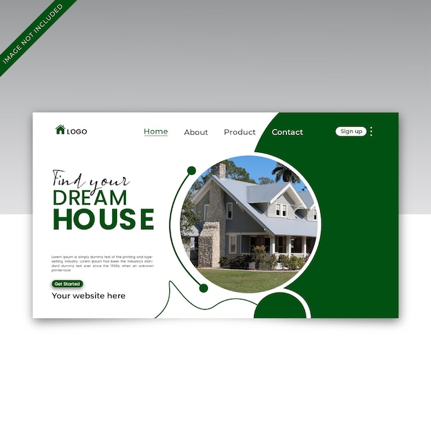 Real estate landing page banner and cover design template