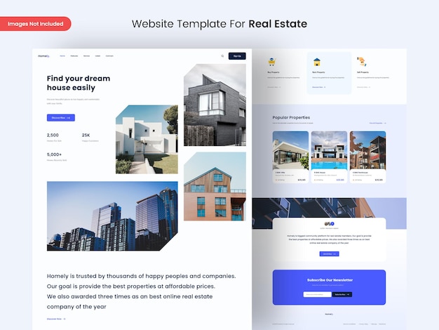 PSD real estate landing page design template