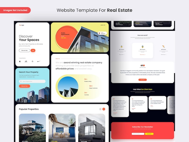 PSD real estate landing page template design