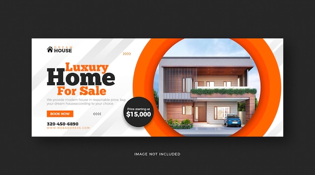 Real estate living home facebook cover template design