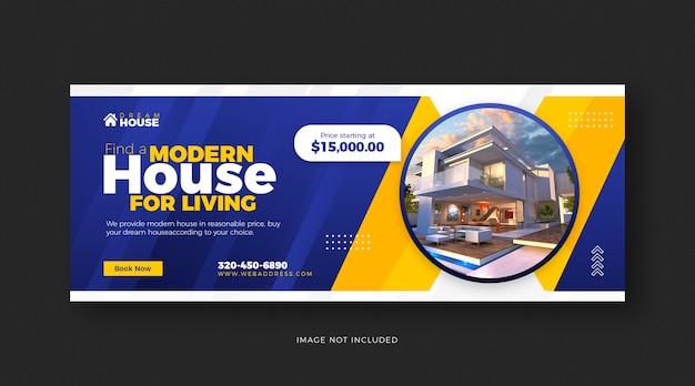 PSD real estate living home facebook cover template design