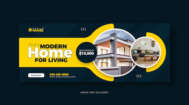 PSD real estate living home sale social media facebook cover template