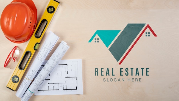 Real estate logo with equipment