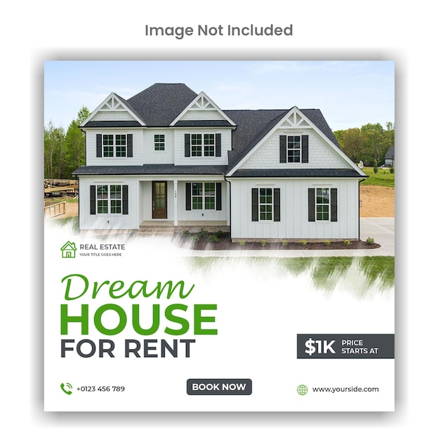 PSD real estate modern apartment rent social media or instagram post design