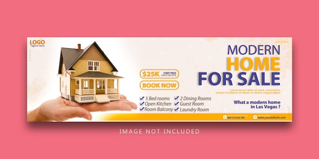 Real estate modern home advertising social media banner template