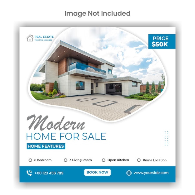 Real estate modern home sale social media or instagram post design