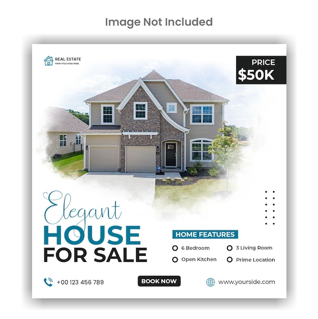 Real estate modern home sale social media or instagram post design