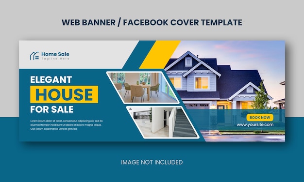 PSD real estate modern house property selling web banner or facebook cover