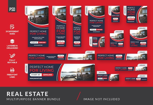 Real estate multifunctionele banner bundel sjabloon