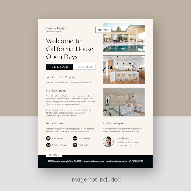 PSD 不動産オープンハウス不動産業者マーケティングチラシ印刷テンプレート