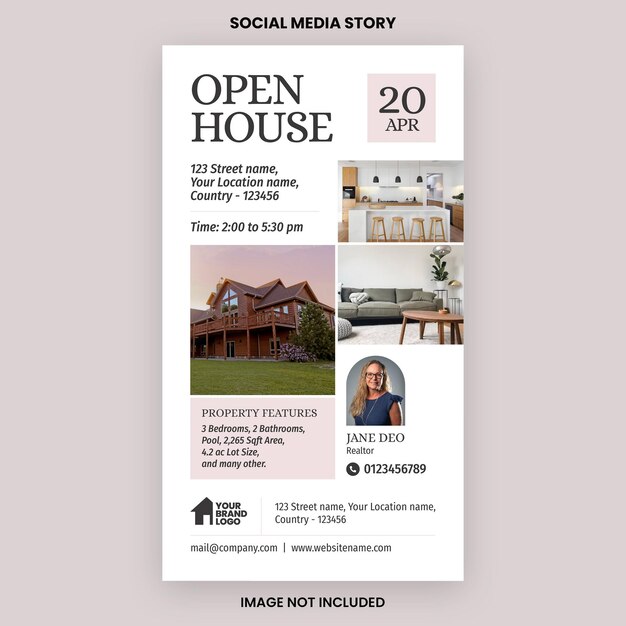 PSD real estate open house social media story template