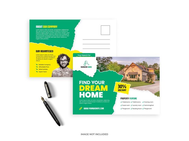 PSD real estate postcard design template