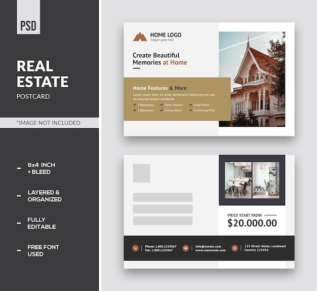 Real estate postcard psd templates
