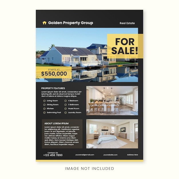 PSD real estate property flyer or poster template
