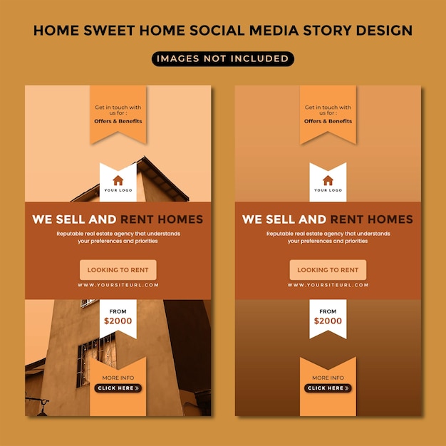 Real Estate Property house sell and rent social media stories template design instagram and facebook