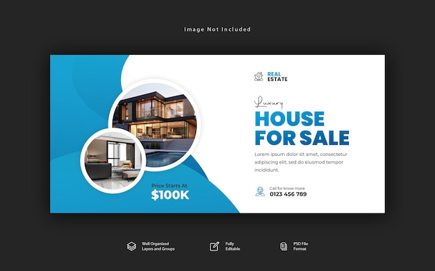 real estate property sale signage or billboard design or banner template