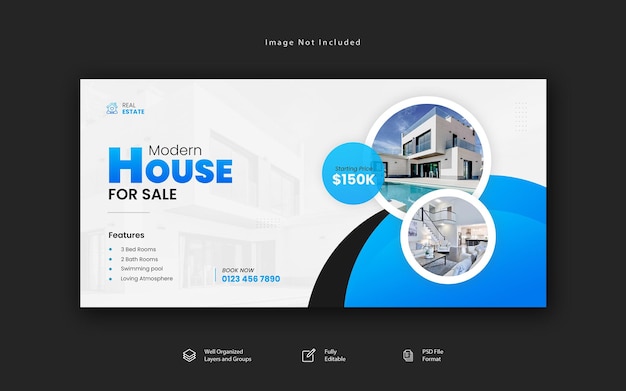 real estate property sale signage or billboard design or banner template