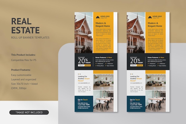 PSD real estate roll up banner psd templates