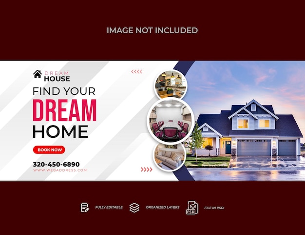 PSD real estate sale facebook and linkedin timeline cover design templates