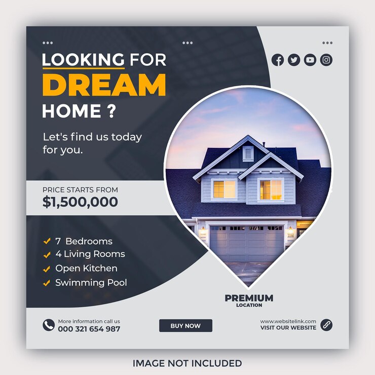Real estate social media banner template